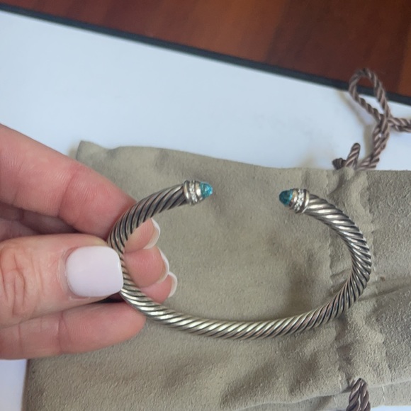 David Yurman cable bracelet with blue topaz - Picture 7 of 8